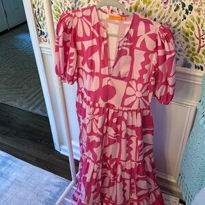 Oliphant Maxi Dress - pink print size XS